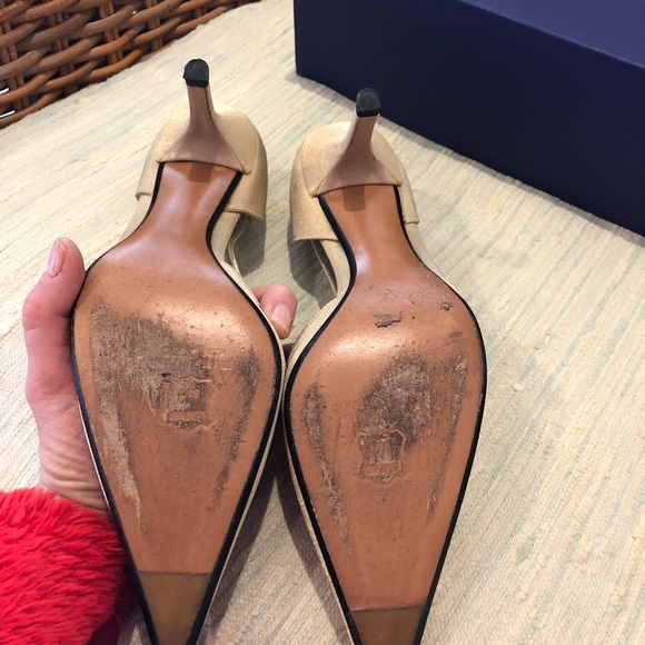 Gold Stuart Weitzman Tstrap heels - Picture 3 of 3